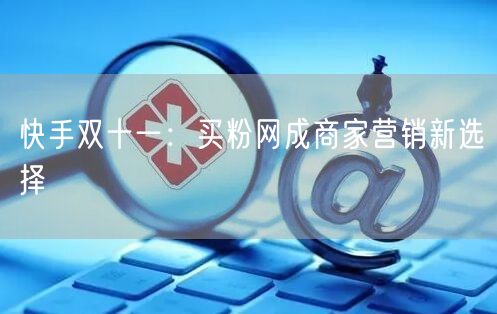 快手双十一：买粉网成商家营销新选择