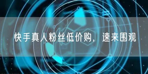 快手真人粉丝低价购，速来围观