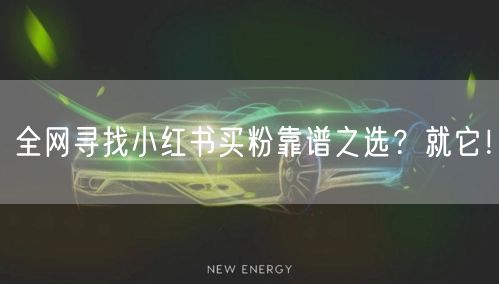 全网寻找小红书买粉靠谱之选？就它！